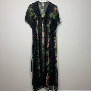 BCBGMAXAZRIA Fruit Print Maxi Duster Kimono XS/S